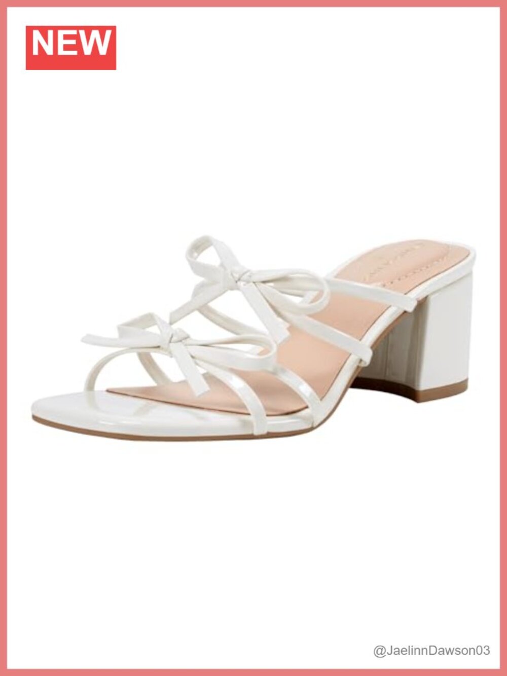 Bandolino Margil Women's Heeled Sandals Faux Patent Leather Slip-on Square Toe